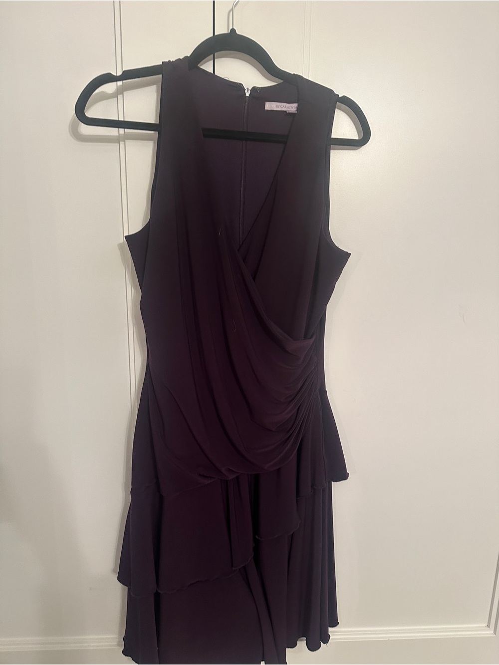 Vintage Luxe by Carmen Marc Valvo Plum Draped Dress